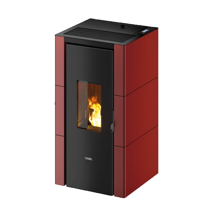 Piec na pellet Cadel Cristal 7 w kolorze bordowym