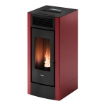 Piec na pellet Cadel Cristal 9 Airtech w kolorze bordowym