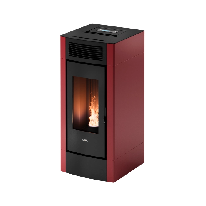 Piec na pellet Cadel Cristal 9 Airtech w kolorze bordowym