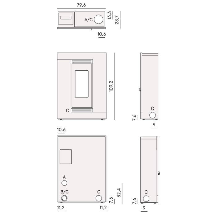 Cadel Luce Plus 8,5kW wymiary