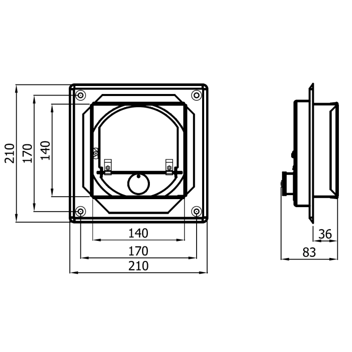 Schemat montażu regulatora ciągu w kominie murowanym