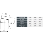 Kolano stałe 11° szlifowane 150mm wymiary