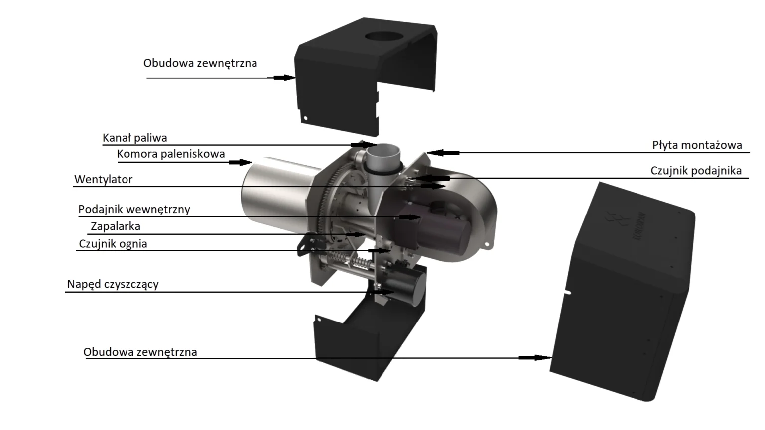 Budowa palnika na pellet Easy ROT
