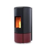 Piec na pellet Nobis Round A8 Top C1 w kolorze bordowym