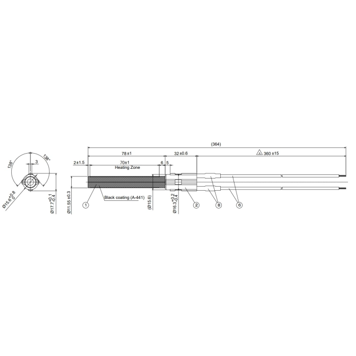 Zapalarka, grzałka ceramiczna do kotłów pelletowych, pellet PSx-2-240-B